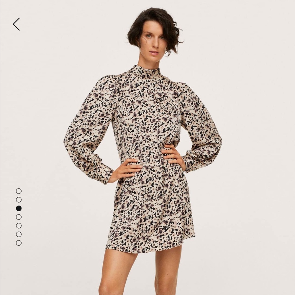Mango floral long sleeve dress
